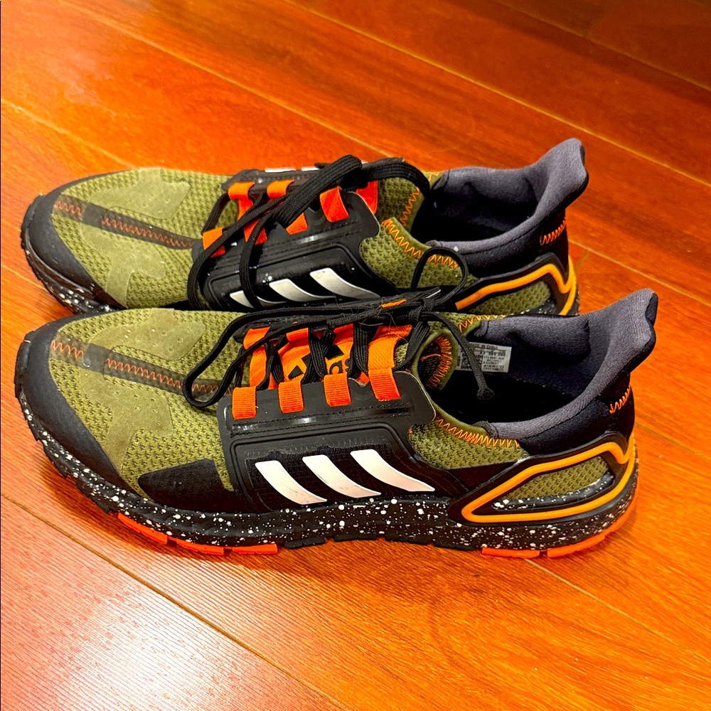 Adidas Men's Olive and Orange Athletic Shoes